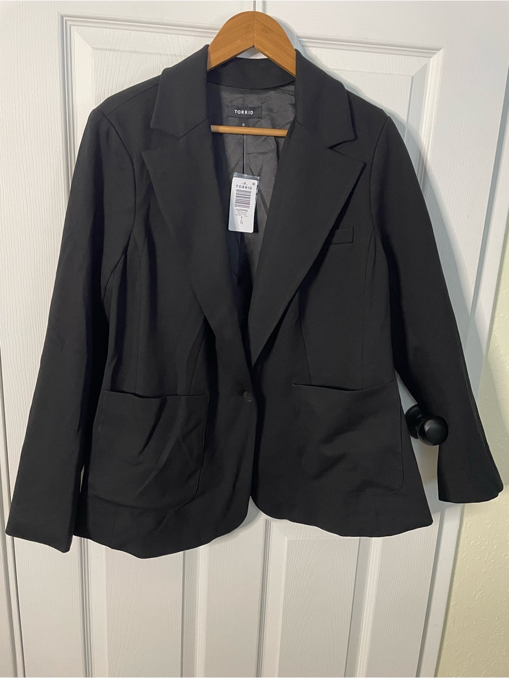 NWT Torrid Black Ponte Blazer Size 0 Large 12 Stretch Suit Jacket Workwear